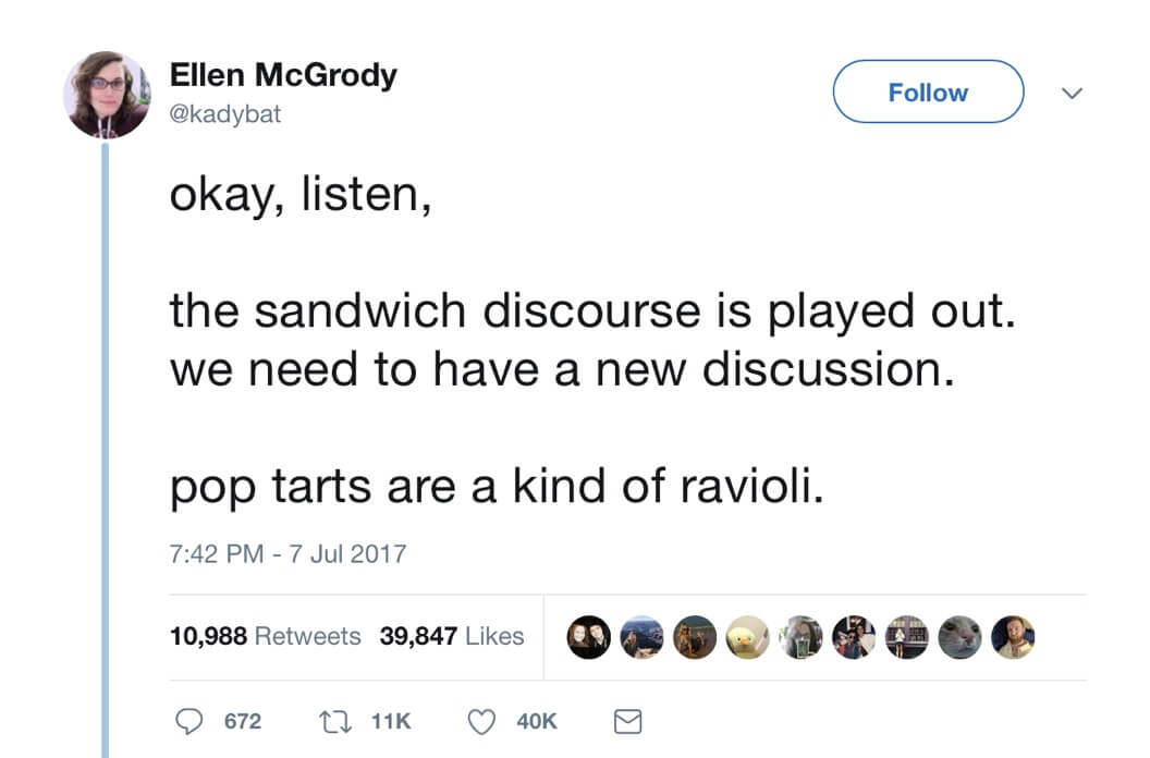 pop tarts are a kind of ravioli.