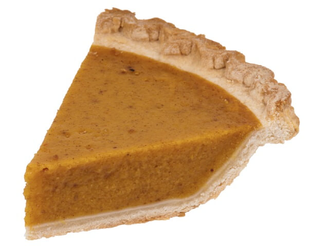 a slice of pumpkin pie
