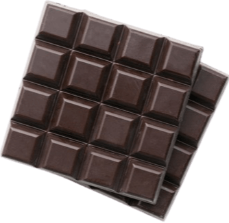 two bars of dark chocolate, stacked
