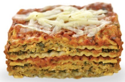 a piece of lasagna